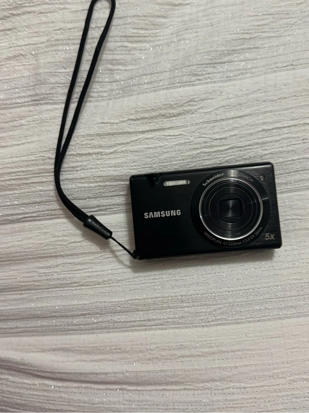 Samsung Black Compact Point-and-Shoot Camera with Wrist Strap